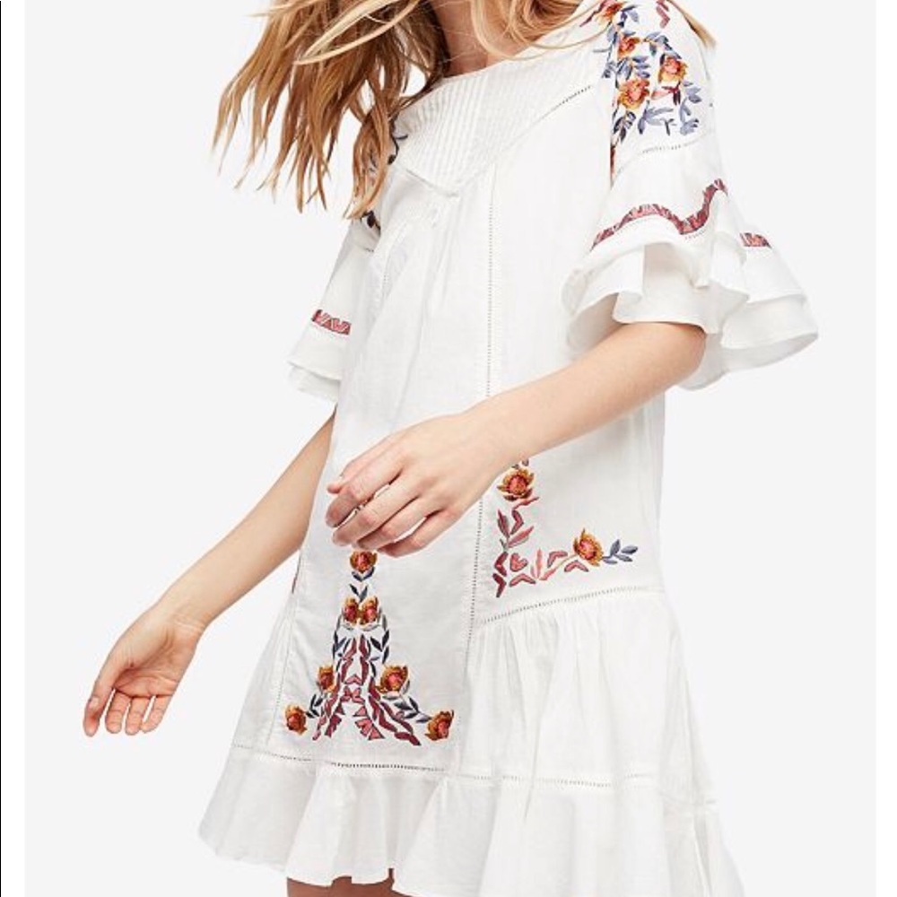 Free People white embroidered dress